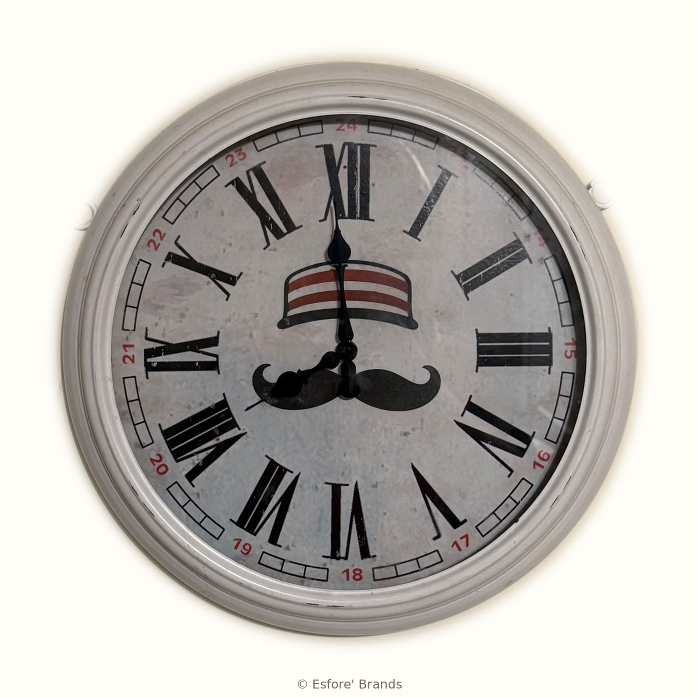 The Reds Baseball clock as it comes — straight on, one of a kind